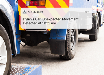 Towing alert via Connected Car Smart Alert App